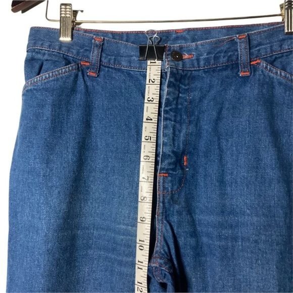 1970s Faded Glory by Appendagez Wide Leg Blue Jeans 100% Cotton Denim Jr Size 34 - Picture 14 of 16